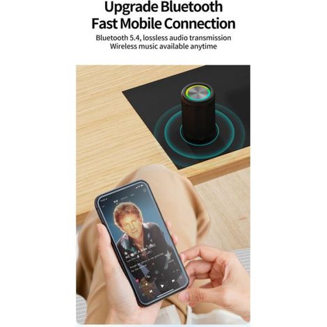 Enceinte Bluetooth - Caission De Basses - Pour Karaoké Et Extérieur - IP68 - Bluetooth 5.4 - 12 H Autonomie - 16 Led Rgb - 1 Pièce (1/5)