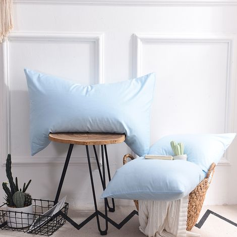 Taie D Oreiller En Coton Pur Couleur Unie Douce Et Confortable Pour Chambre À Coucher Usage Quotidien Lot De 1 (1/5)