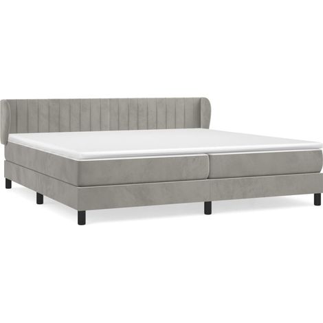 Maison Exclusive - Giroletto a Molle con Materasso Grigio Chiaro 200x200cm Velluto