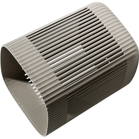 Corbeille à déchets en plastique gris, design ajouré, ouverture large, grande capacité, poubelle pour chambre, salle de bain, bureau (1/5)