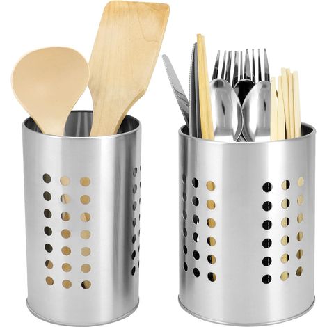 2 pièces égouttoir à Couverts, Porte-Couverts, Acier Inoxydable, Organisateur de Cuisine, Taille 16.5 x 10 cm et 15 x 12 cm (1/5)