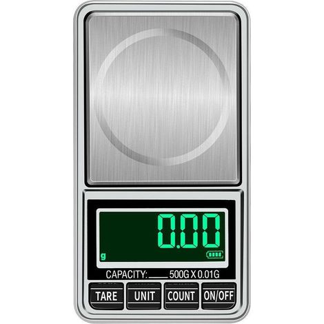 Balanza digital portátil de bolsillo, multifuncional profesional, con pantalla LCD en la parte posterior para pesar joyas, cereales, oro, gris, 100-0.01 g (1/5)