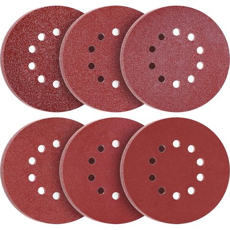 60 Pièces Disques de Ponçage 225mm Grain 40 60 80 120 240 320 Disque Abrasif 225mm 10 Trous pour Girafe Ponceuse (1/5)