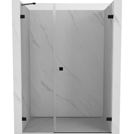 Mexen Lunar-B porte de douche battante droite 150 cm, transparent, noir - 832S-150-050-70-00-P (1/5)