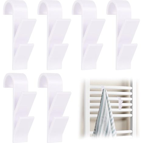 Set mit 8 Mehrzweckhaken für runde Heizkörper, Handtuchhalter, Heizkörper, ABS-Haken für Badezimmerheizkörper, Haken für alle Standardheizkörper, weiß (1/5)