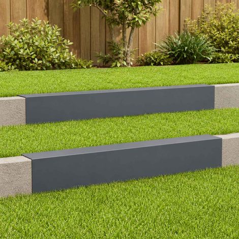 vidaXL Perfil de cobertura para jardín 2 uds. 100 x 20 x 15 cm Acero (1/5)