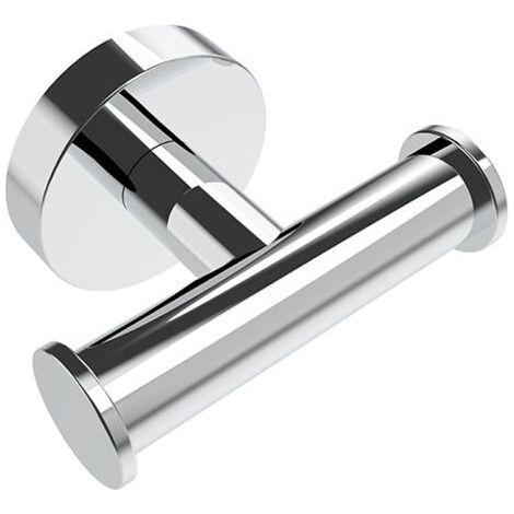 1 pcs Double Patère Murale Ronde Crochet Porte Serviette Salle de bain Finition Chrome (1/4)