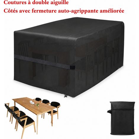 Housse de protection pour table de jardin 160 × 100 × 65 cm en tissu Oxford 210D noir avec bandes auto-agrippantes et cordon 160 100 65 réf 30 × 20 × 5 cm 520 g – Livraison gratuite