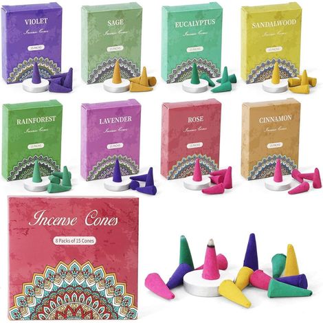 Räucherkegel Set 120st Gemischte Düfte Räucherkerze Aromatherapie Luftreinigung (1/5)
