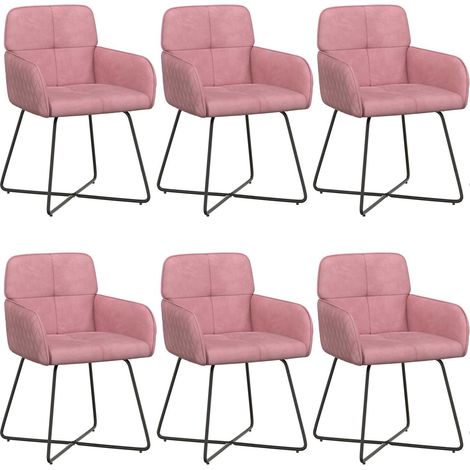 Esszimmerstühle 6 pcs Samt Rosa 59 x 56,5 x 86 cm vidaXL (1/5)
