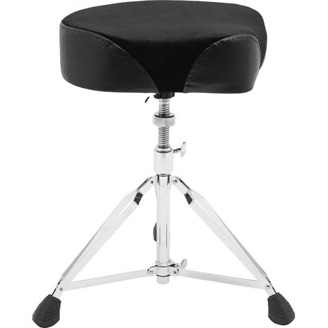 Taburete para batería, altura regulable, asiento acolchado, negro. (1/2)