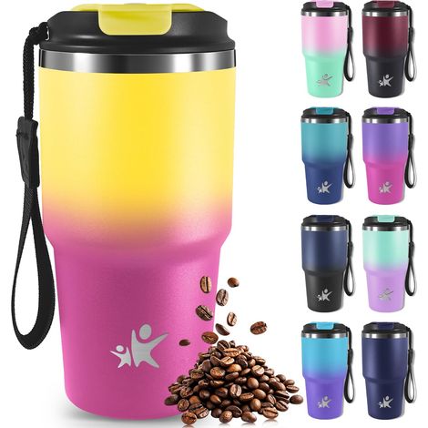 Mug Isotherme 600ml, Mug Isotherme Cafe to-go, Tasse Thermique Étanche en Acier Inoxydable, 4h Chaud et 8h Froid, Thermique pour les Boissons Chaudes et Froides, l'Eau et le Thé (1/5)