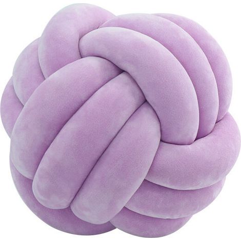 Small knot sofa cushion decorative cushion three-strand three-ball pillow（purple）
