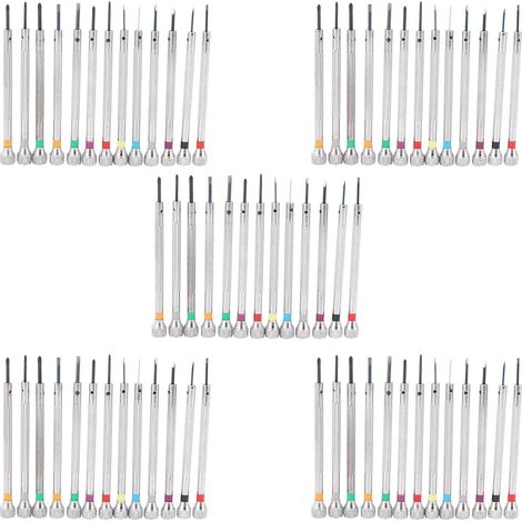0.6 mm-2.0 mm 65 new watchmaker screwdriver set for watch and eyeglass blades, various slotted flathead screwdriver sets (1/5)