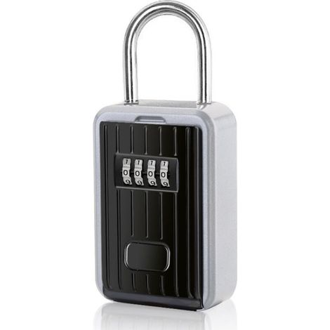 GDHZS-Boite à Clé Sécurisée Montage Mural Boite a Clef avec Code Numérique à 4 Chiffres, Extra Grande Lock Box Coffre a Clefs Exterieur avec Anse (Noir) (1/5)