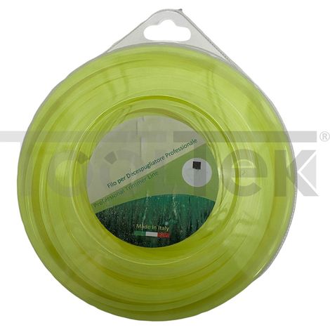 FILO RICAMBIO DECESPUGLIATORE QUADRATO 3,3mm TAGLIAERBA MATASSA 40mt