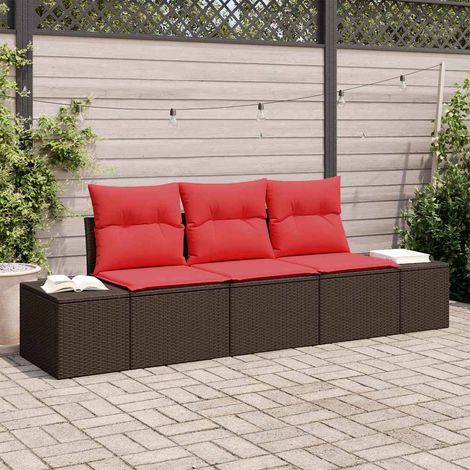Teenpull – Sofa Set 3 Stk. Braun [Synthetisch]: Poly Rattan (1/5)
