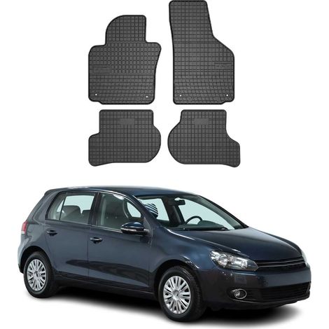OMAC Tapis de Sol Compatible avec VW Golf VI 2008-2012 Noir Caoutchouc (1/5)