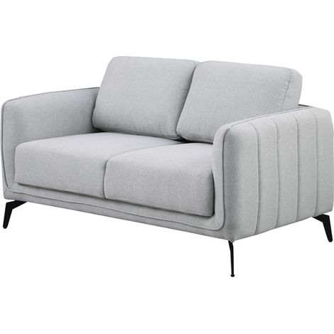 OSLO MODERN SCANDI STYLE FABRIC LIVING ROOM 2 SEATER SOFA LIGHT GREY