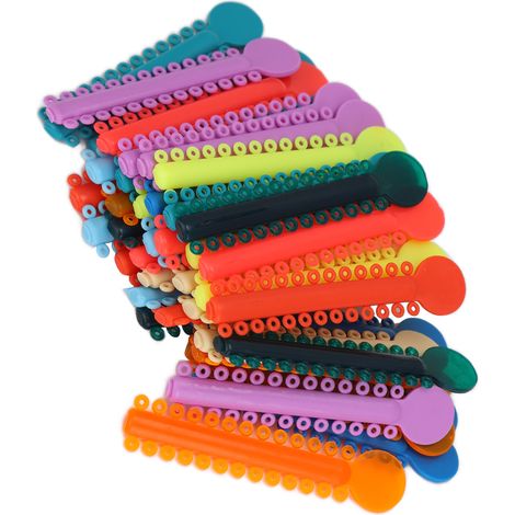 40 élastiques orthodontiques colorés pour appareils dentaires, ligatures élastiques pour brackets (1/5)