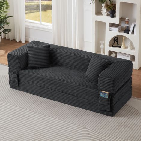 Canapé 200x76x60 cm avec design à deux niveaux, convertible en lit (1/5)