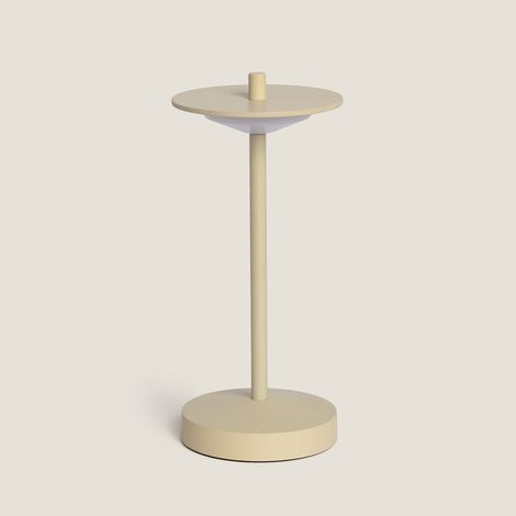 Lampada da Tavolo LED Portatile per Esterni Metallo con Batteria USB Ricaricabile Estepona Beige