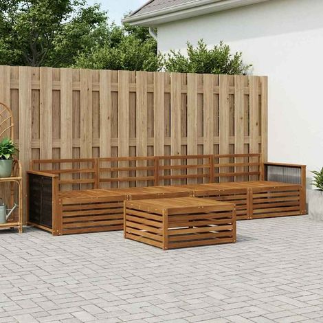 vidaXL Outdoor-Sofagarnitur 5 pcs Natur Massivholz Akazie (1/5)