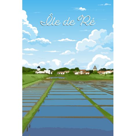 Tableau sur toile illustration Marais 30x45 cm - Impression sur Toile Murale Décorative - Image imprimée en HD sur Toile - Toile sur Châssis en Bois FSC - Fabriqué en France (1/5)