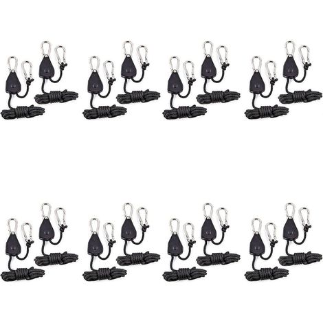 Lot de 16 renforcé réglable culture lampe Ratchet Rope crochet Yoyo pour culture lampe Fixtures Gardening (1/5)