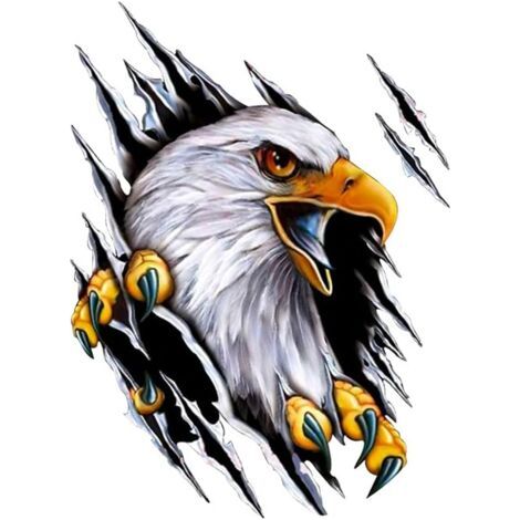 3D-Autodekorationexclusivkleber, Tieradler-Autoaufkleber, selbstklebender Vinyl-Aufkleber, Karosserieaufkleber, kratzfester Stoßstangenaufkleber, rechts (1/5)