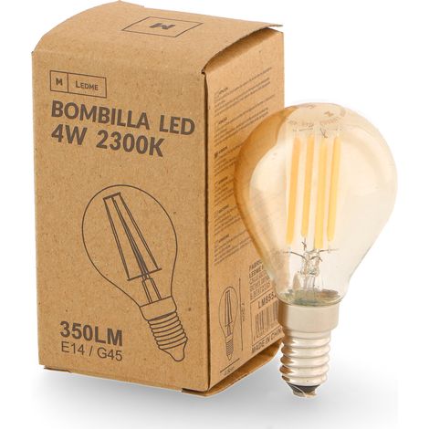 Ampoule LED à Filament E14 G45 4W Ambre 2300K - Ledme - LM8552 (1/2)
