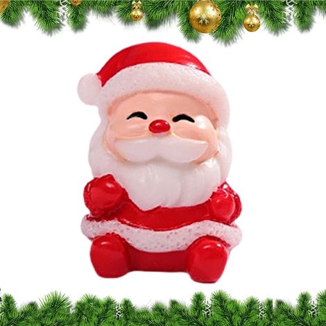 Mini Figurines Le Père Noël Mini Objet de Collection Noël Festif Adorable Décoration Bureau Pour Les Fêtes Petit Pour Étagère Cuisine, Table À Manger, Tableau De Bord, Jardin, Chevet, (1/5)