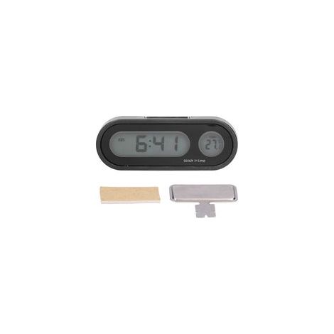 Termómetro para coche, luz nocturna, reloj electrónico para salpicadero, para exteriores, hogar y oficina.