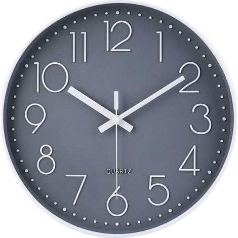 Horloge Horloge murale ronde silencieuse à piles 30 cm Gris - Gris (1/5)