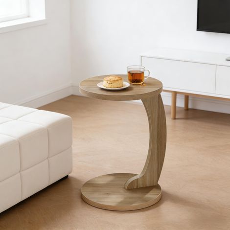 Table d'appoint ronde, table en C pour salon, table temporaire d'ordinateur (sans pied)