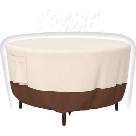 Housses de protection extérieures 420D pour table et chaises – 91 x 58 cm, imperméables UV, anti-décoloration, beige/marron (1/5)