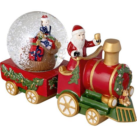Villeroy & Boch Christmas Toys Zug in Schneekugel Groß 22x8,5x12,5 Cm Porzellan/Glas Mehrfarbig