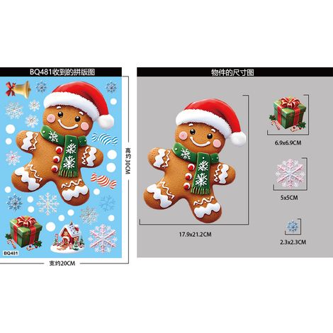 Nouveaux autocollants de Noël, flocons de neige 3D, bonhommes de neige, stickers pour fenêtres, sapins du Père Noël, cadeaux, autocollants statiques en PVC pour vitres
