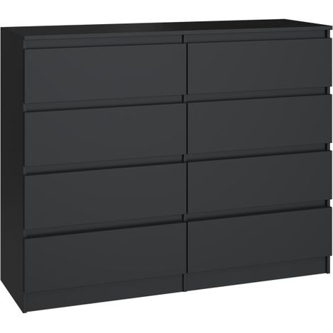 MILANO - Cassettiera da camera 8 cassetti - 40x120x97cm - Stile moderno - Mobile contenitore (1/4)