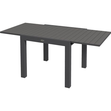 Mesa De Jardín Mesa De Comedor Para 6 Personas Mesa De Terraza Mesa De Balcón Extensible Soporta Hasta 70 Kg Aluminio Gris 81/162 X 80 X 75 Cm
