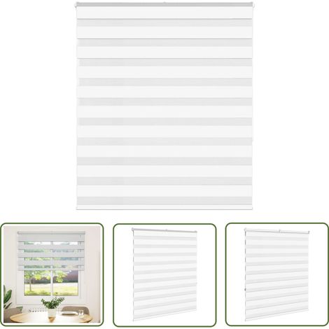 vidaXL Zebrarollo Weiß 135x150 cm Stoffbreite 130,9 cm Polyester (1/5)