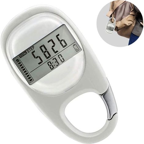 Podomètre numérique 3D simple à clipser, compteur de pas avec clip, mémoire de distance parcourue (miles/km), idéal pour l'exercice (1/4)