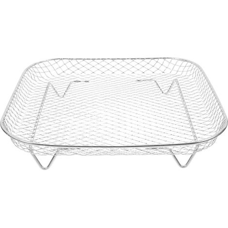Grille en acier inoxydable pour friteuse à air chaud, support à huile pour friteuse à air chaud, grille de cuisson en acier inoxydable, accessoire de pâtisserie, grille de rôtissage pour friteuse à ai (1/4)