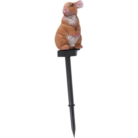 1pièce Lampe De Jardin Solaire Étanche Résine Luminaire Décoratif Led Pour Pelouse Et Jardin Éclairage Extérieur Forme De Lapin (1/5)