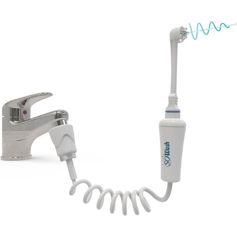 Jet dentaire SOWASH VORTICE, Se connecte au robinet, Hydropulseur Dentaire Sans piles ni électricité, Tête Vortice avec Triple Jet Convergent (Brevet Int.),Produit italien (1/5)