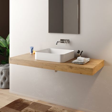 MENSOLONE BAGNO PER LAVABO DA APPOGGIO 120CM - DIM. CM(LXPXH):120X46X8 TABACCO - MOB