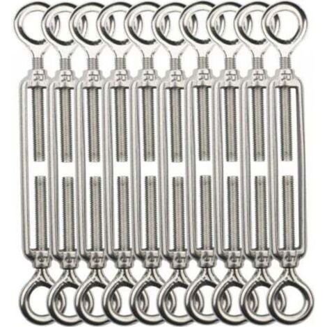 Tendeur de câble M5, Tendeur de câble en acier inoxydable 304 pour corde à linge, cintre, câble de corps -10 pcs. (1/5)