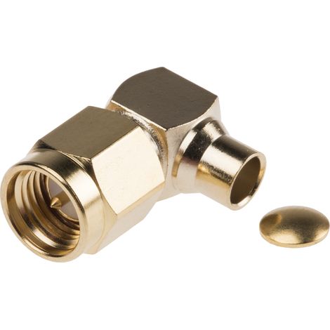 Connecteur coaxial RS PRO Mâle à angle droit, raccordement A souder 50O Montage sur câble ( Prix pour 1 )