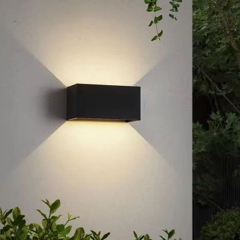 Applique Nero a LED da Esterno e Interno 24W, Fascio Luminoso Regolabile, 2000 Lumen, IP65 Impermeabile, Lampada da Parete in Alluminio, per Giardino, Balcone, Terrazza - Colore della luce: Luce Natur