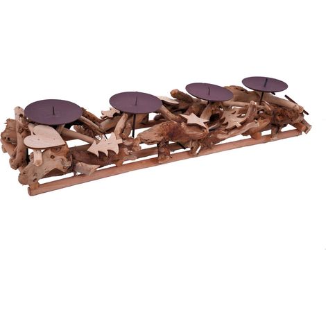 Kerzenhalter Weihnachten, Treibholz für 4 Kerzen